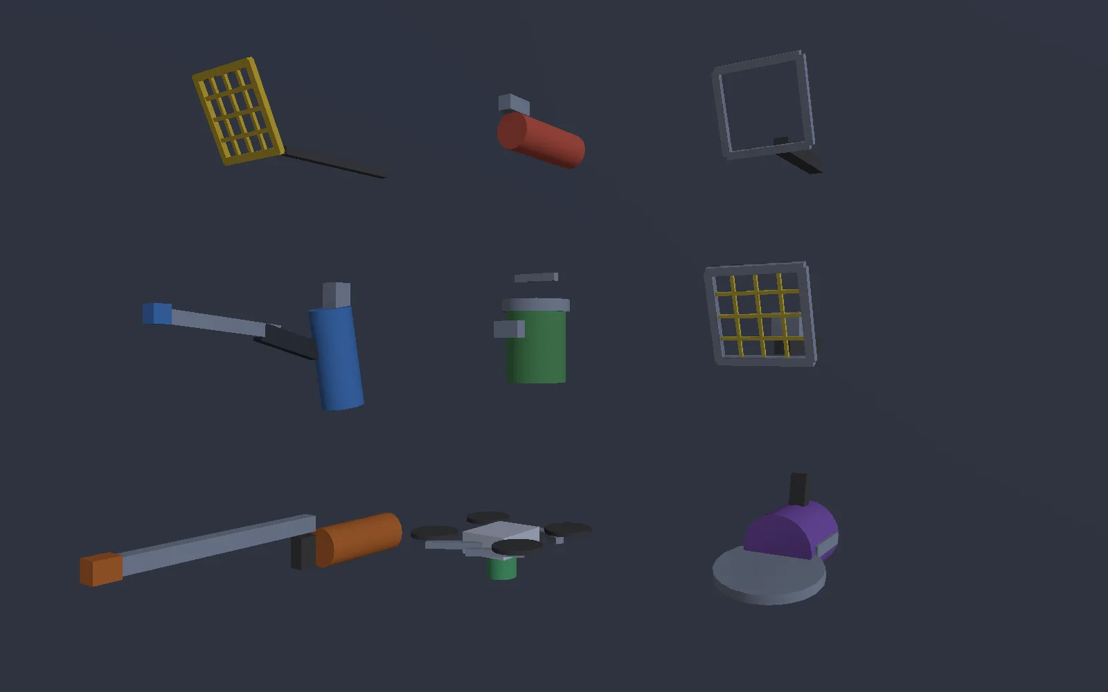 All nine tools side by side